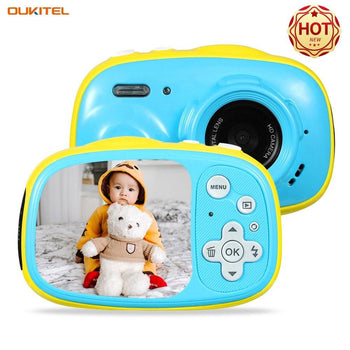 OUKITEL Q1 Mini Kids Digital Camera 5MP 2.0 Inch IPS Display 3 Meters IP68 Waterproof Built-in Rechargeable Battery with 8GB Memory Card Birthday Festival Gift for Children Boys Girls