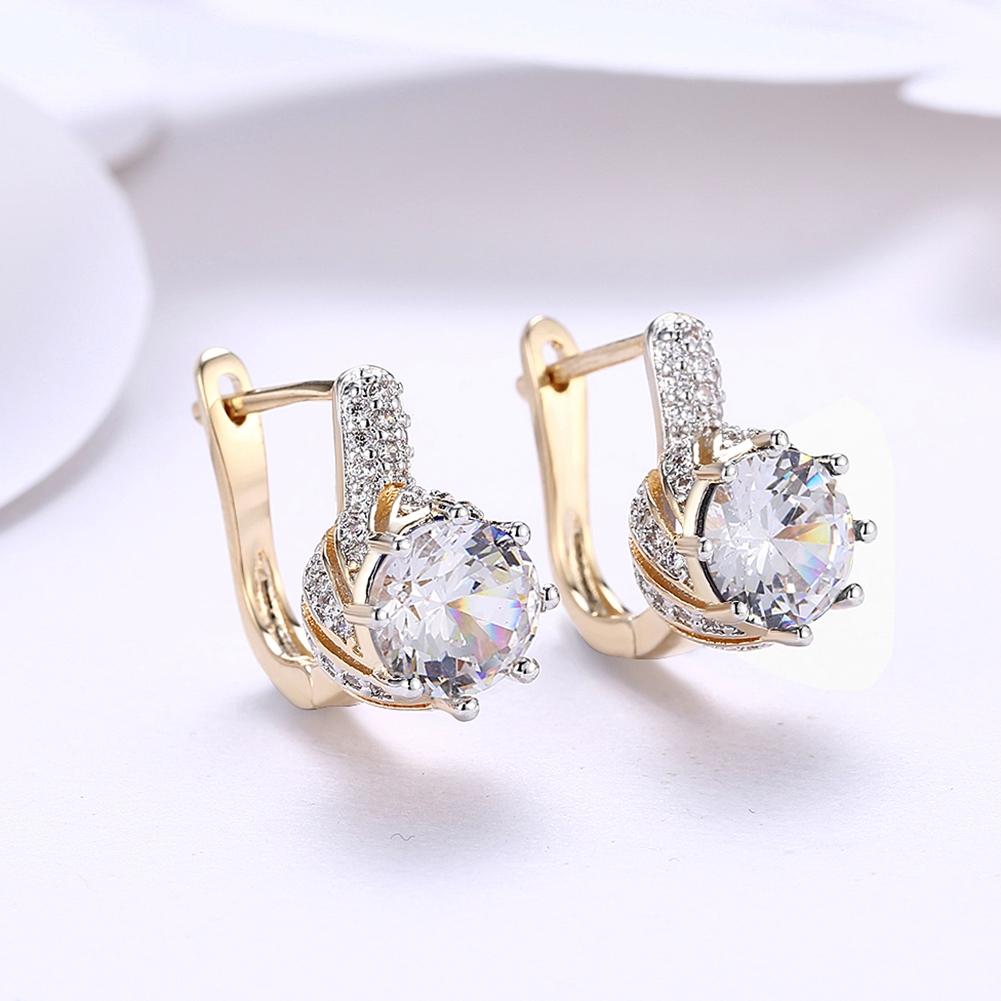 Zircon Earring White Round Diamond Romantic Wind earring Clip