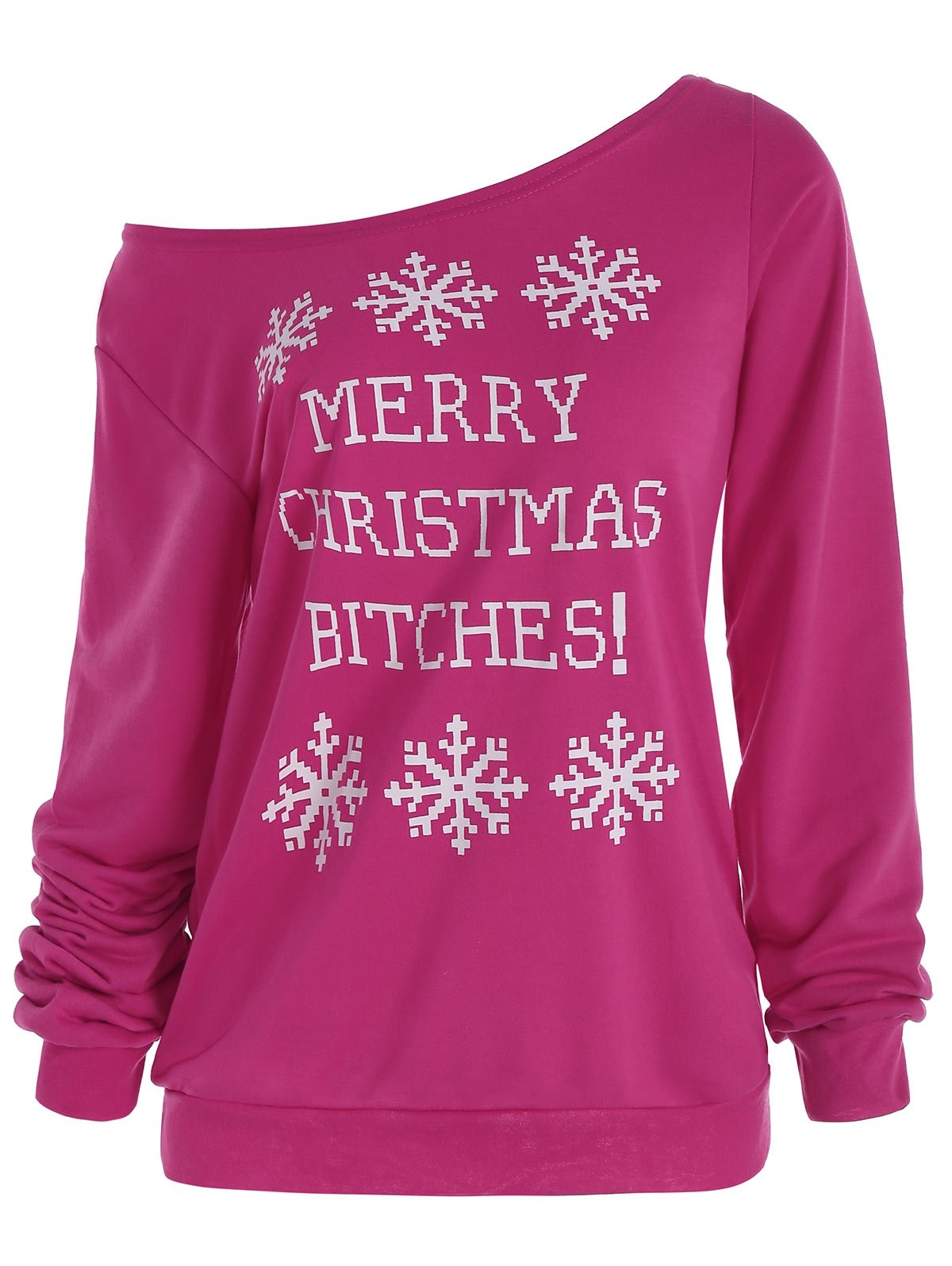 Snowflake and Letter Print Christmas Sweatshirt