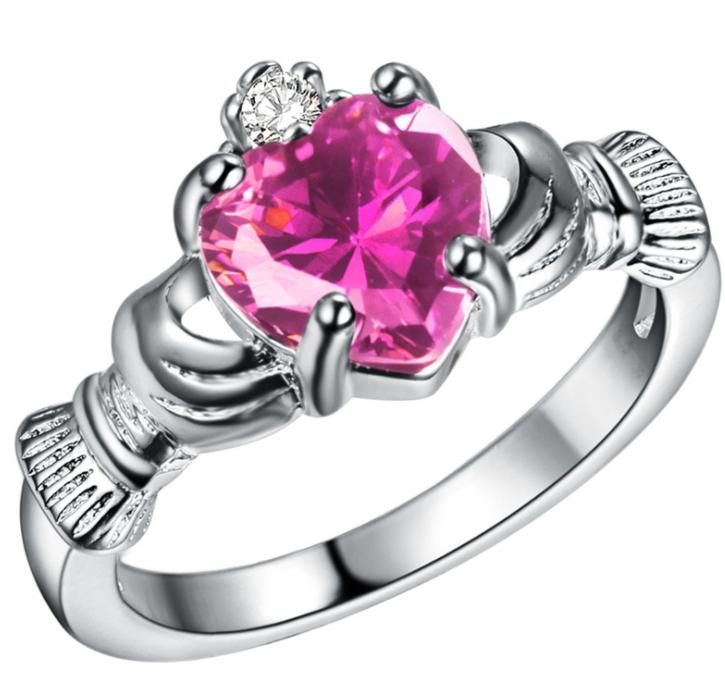 Platinum 925 Sterling Silver Jewelry New Jewelry Ring Wish Best Buy Europe and America Heart Shape Jewelry