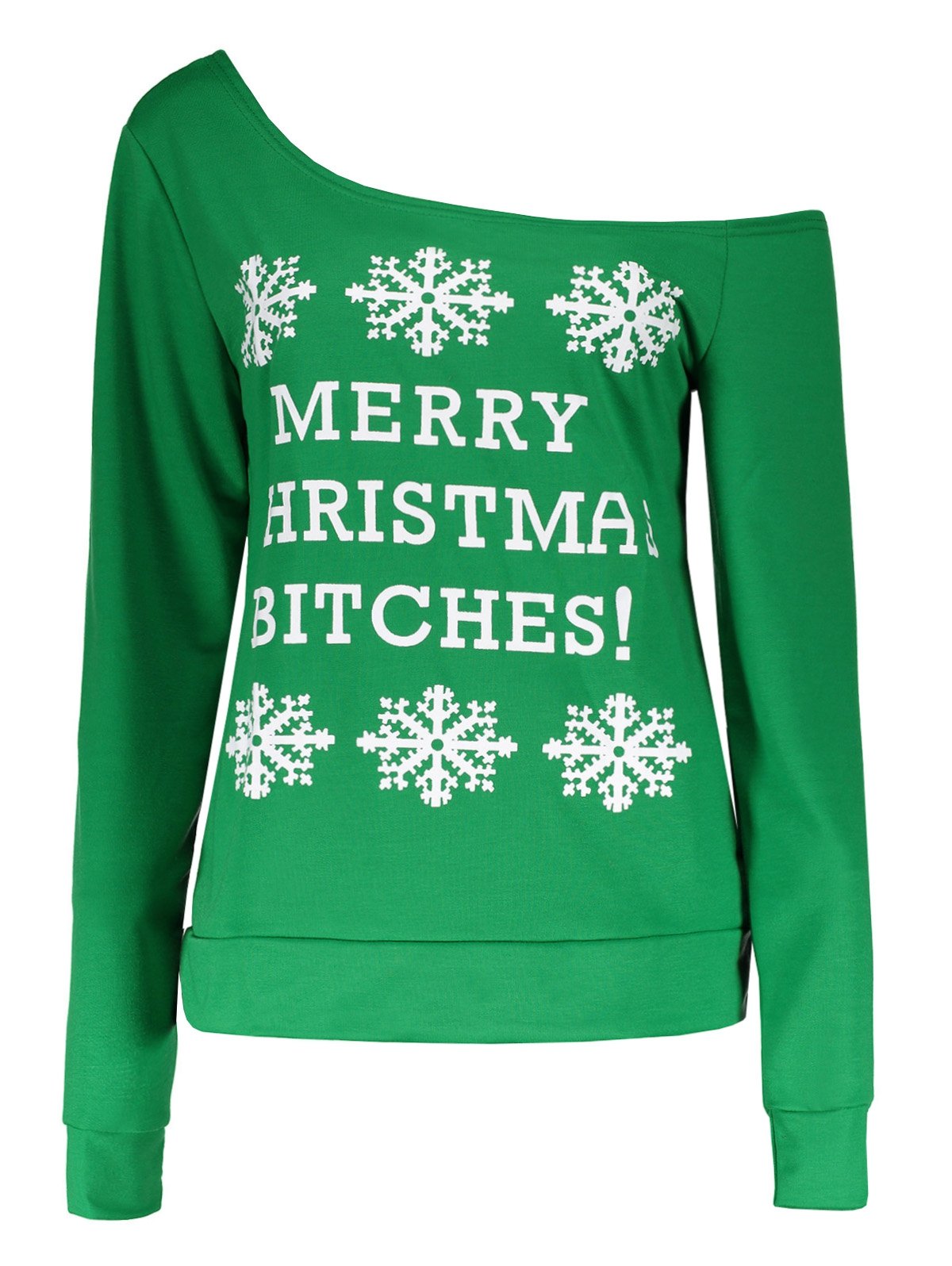 Snowflake and Letter Print Christmas Sweatshirt