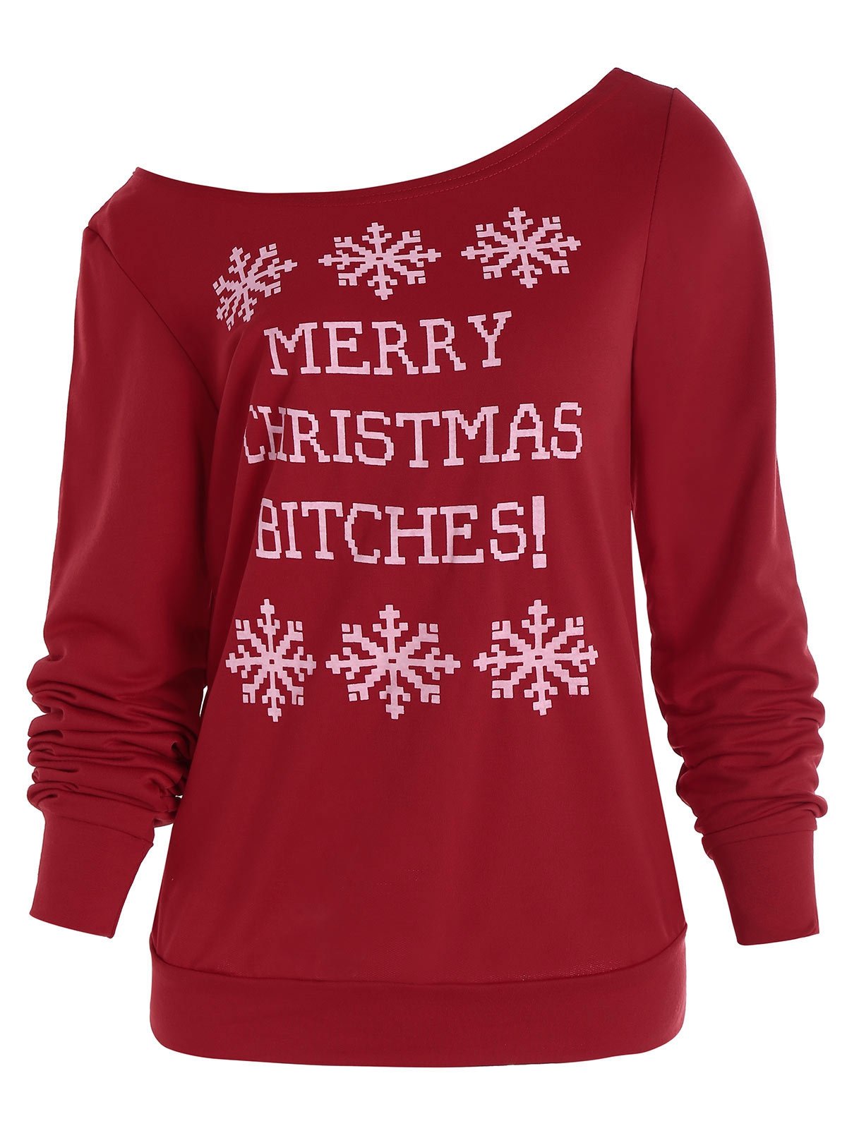 Snowflake and Letter Print Christmas Sweatshirt