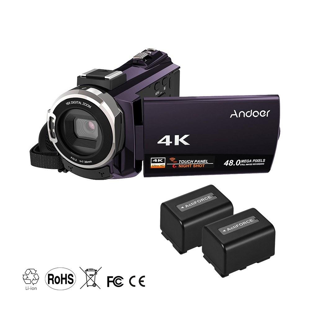 Andoer 4K 1080P 48MP WiFi Digital Video Camera Camcorder Recorder