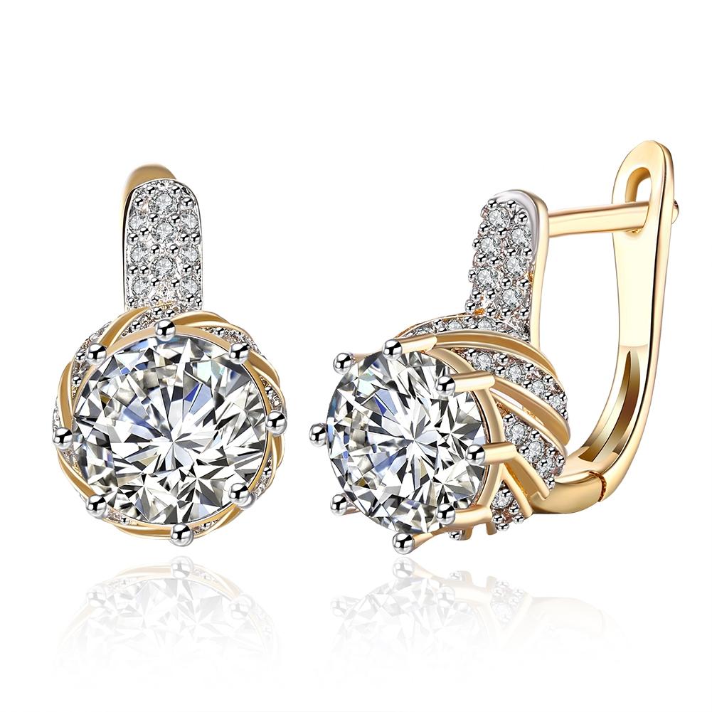 Zircon Earring White Round Diamond Romantic Wind earring Clip