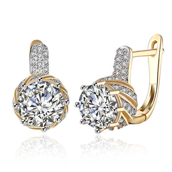 Zircon Earring White Round Diamond Romantic Wind earring Clip