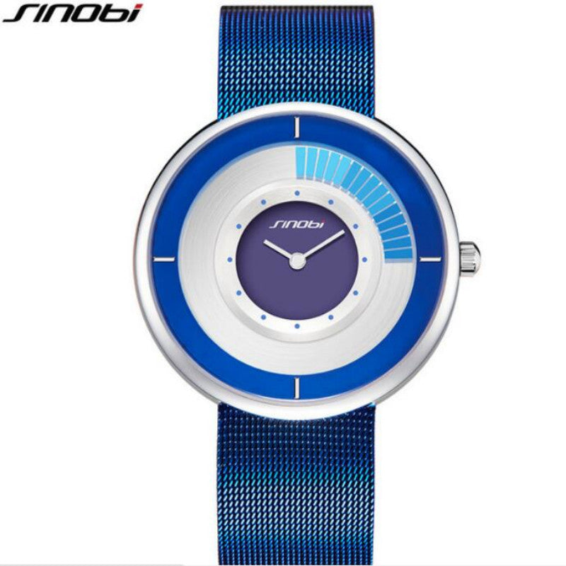 SINOBI fashion unique rotating luxury ultra-thin steel watch