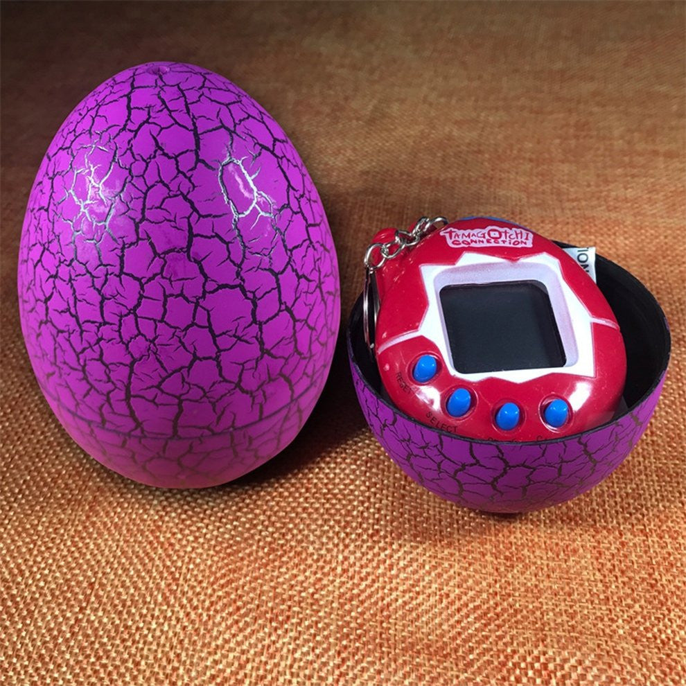 Funny Cracked Dinosaur Eggs Shaped Tumbler Electronic Virtual Cyber Digital Pets Machine Digital E-pet For Children